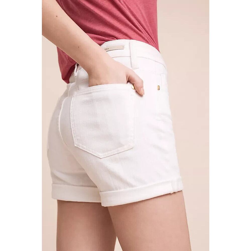 Pilcro Anthropologie Script High Waisted Denim Jean Shorts White 27